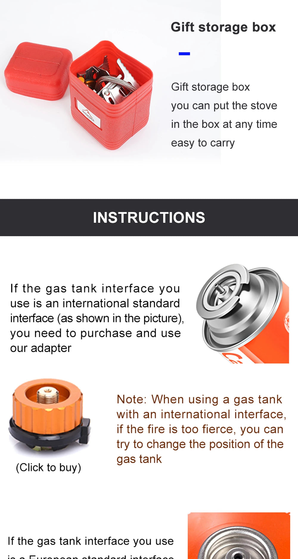 Widesea Camping Gas Stove – Strong Fire Outdoor Tourist Burner & Survival Cooker